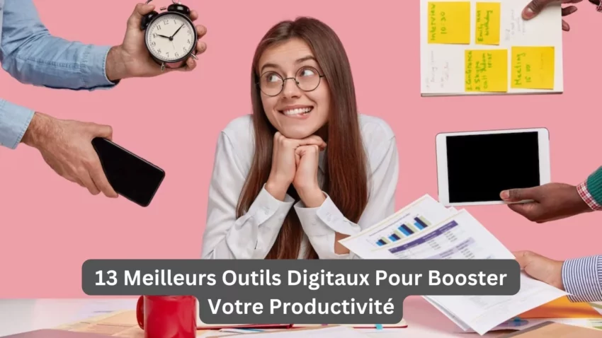 Femme brune assise à un bureau entourée de tâches à faire essaye de booster sa productivité