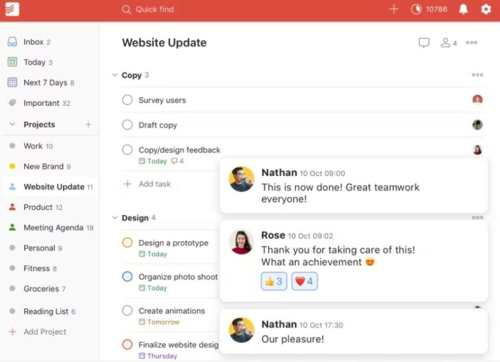 Todoist : Gestion des tâches et des projets